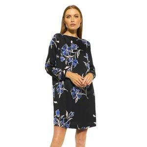 ALEXIA ADMOR Dakota Dress flower pattern silky cocktail elegant career lux sz 10